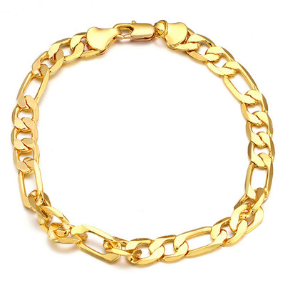 

16-30 Inch European Fashion Luxury Men Women Fashion Solid 18K Gold Chain Necklace Bracelet Bride Wedding Engagement Fine Jewelry