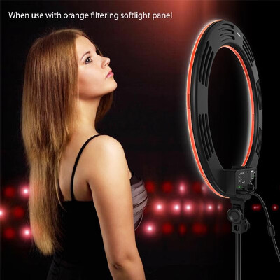 

Andoer HD-18D 18 inch Studio Ring Light 55W 5600K Color Temperature Dimmable LED Video Light Lamp Built-in 252pcs SMD LEDs Digital