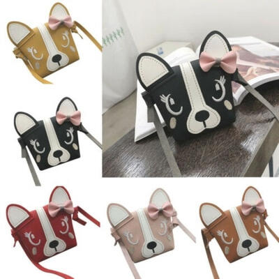 

Kids Girl Mini Crossbody Bag Cute Dog Bowknot Handbag Fashion Child Shoulder Bag