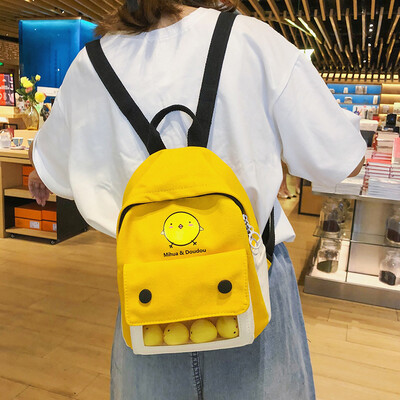 

Ins wind cartoon bag Korean version of high school students backpack bag 2019 new net red girl wild backpack