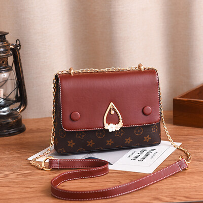 

Square bag ladies fashion simple ladies one shoulder oblique cross bag collision color chain bag small&fresh