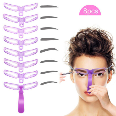 

〖Follure〗Eyebrow Stencil 8 Styles Eyebrow Shapes DIY Grooming Stencil Kit Shaping Templat