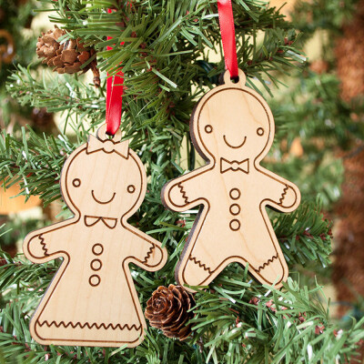 

〖Follure〗2x Wooden Christmas Cookies Pendant Embellishments Wood Ornament Xmas Gift Tag