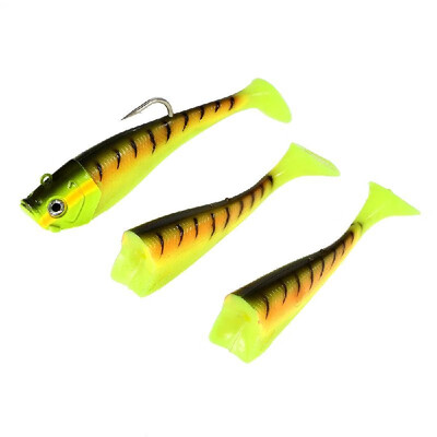 

Lixada 3 PCS Soft Fishing Lure Big Artificial Sea Fishing Bait Saltwater Fishing Lure Set with Barbed Hook