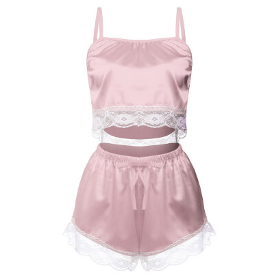 

Toponeto Womens Sexy Satin Lace Sling Sleepwear Lingerie Nightwear Underwear Set