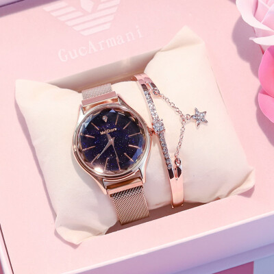 

Star watch female ins style simple temperament elegant romantic students retro waterproof atmospheric fashion the same