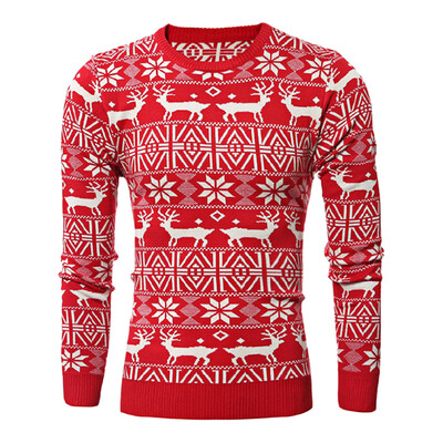 

Christmas Deer&Snowflake Print Sweater