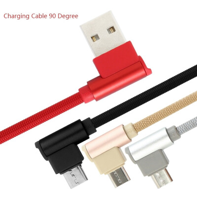 

90 Degree Nylon Usb Cable For Iphone X 6 6S 7 8 Fast Charging Cable For Ipad Usb Charger Cable  Type Data Cable