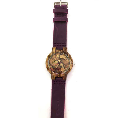 

Fashion Simple And Exaggerated Personality Popular Leather Bamboo And Wood Watch