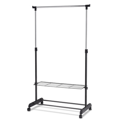 

Rolling Clothes Hanger with Height Adjustable Shoe Rack