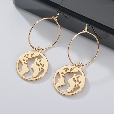 

La Melodie Champagne Gold Heart Shaped Round Earrings Bohemian Elizabeth Map Earrings Earrings 2019 DIY Bohemian Style Jewelry