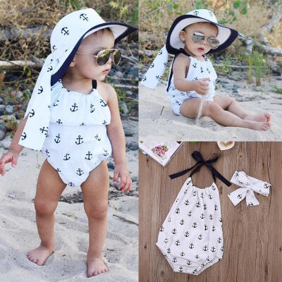 

2PCS Infant Toddler Baby Girls Clothes Bodysuit Romper Jumpsuit OutfitHeadwear