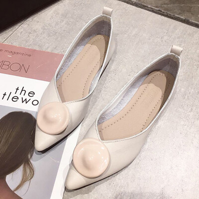 

Granny shoes girl spring retro pointed bean shoes hi heel bow bow gentle shoe tide