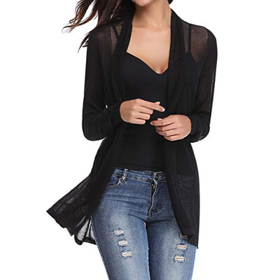 

Toponeto Womens Casual Sexy Long Sleeve Open Front Patchwork Cardigan Sweater Coat BKL