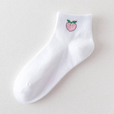 

Christmas Cute Fruit Strawberry Milk Pinky White Women Cotton Socks Japanese Harajuku Funny Socks Cartoon Socks Christmas Gift