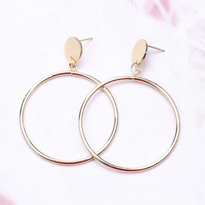 

New Fashion Exaggerated Big Circle Round Drop Earrings for Women Studs Gold Color Earring Club Party Jewelry Punk oorbellen