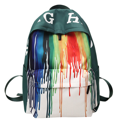 

Tailored Women 2019 Colorful Canvas Bag Large Capacity Backpack Student Travel Backpack