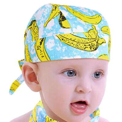 

Baby Boy Girl Summer Thin Pirate Hat Toddler Cap Cotton Triangle Saliva Towel