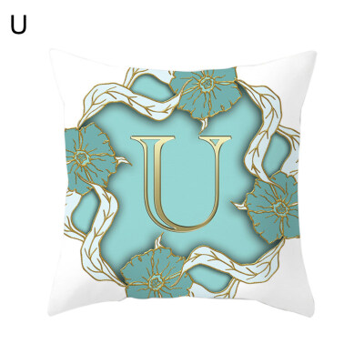 

English Letter Flower Pillow Case Cushion Cover Sofa Bed Car Cafe Office Decor