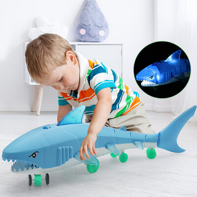 

Tailored LED Light Music Electric Toy For Boys Kids Gift Leash Shark Glow Toy Baby Toy