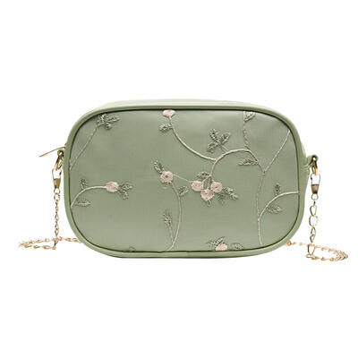 

Lace Flower Decor Shoulder Handbags Women Chain PU Leather Crossbody Bags