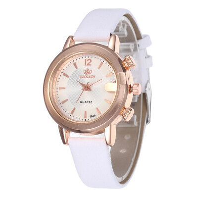 

Fashion bright leather strap ladies watch student simple watch
