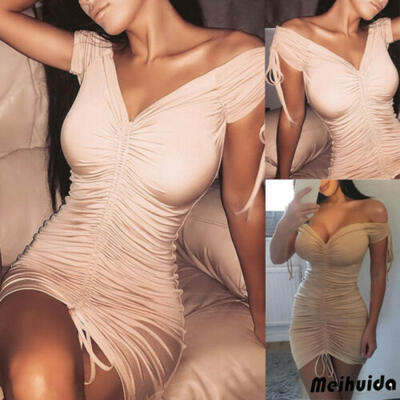 

Women Short Sleeve Bodycon Casual Party Evening Cocktail Clubwear Mini Dress