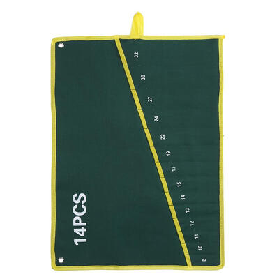 

1Pc Durable Canvas 6810121425 Pockets Spanner Wrench Tool Roll Up Storage Bag GreenWrench Tool Storage BagWrench Bag