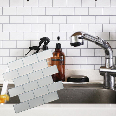 

White Brick Tile Wall Sticker Decal Self-adhesive Oil-proof Kitchen Bathroom Use