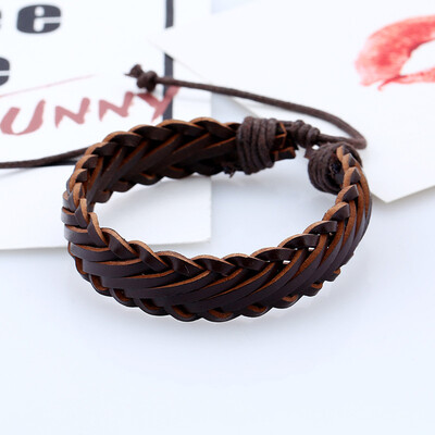 

New Style Leather Bracelet Leisure Retro Multi-layer Bracelet Ladies Men Charm Style Bracelet Handmade Braided Gift