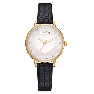 

PU leather quartz watch fast sells explosive love diamond-encrusted alloy watch crocodile pattern fashion watch