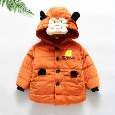 

Toddler Baby Boy Girl Cartoon Long Sleeve Monkey Hoodie Winter Warm Clothes Coat