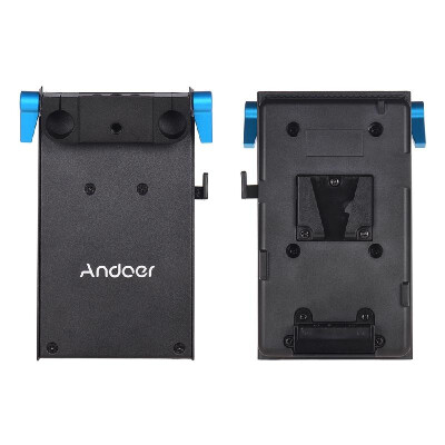 

Andoer V Mount V-lock Battery Plate Adapter with 15mm Dual Hole Rod Clamp NP-FW50 Dummy Battery Adapter for BMCC BMPCC Sony A7 A7S