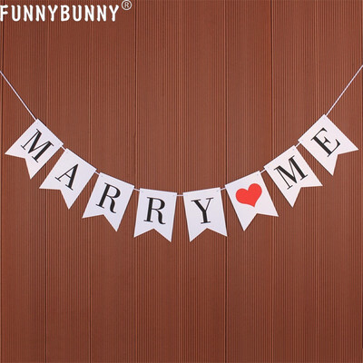 

FUNNYBUNNY Marry Me Marriage Paper Pull Flag Car Box Confession Decoration Flower Party Decoration Banner Birthday Banner
