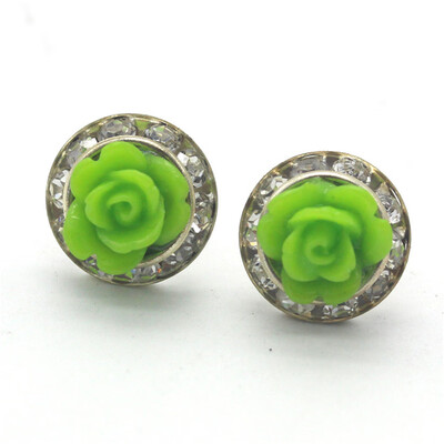 

Olaru Jewelry 6 Colors Korea Rose Duoble Sides Stud Earring Female Crystal Small Cute Holder Earrings Hooks Sale C-P52