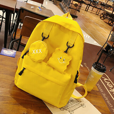 

Tailored Fashion Women Nylon Solid Color Capacity Student Backpack Travel Couple Bag