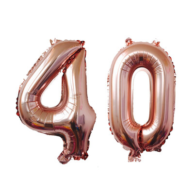 

Gobestart 40 Inch Rose Gold Number Foil Digital Balloons For Birthday Party