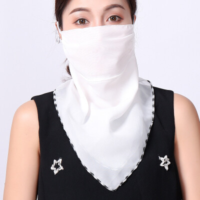 

Summer sun-proof earmuffs printed chiffon windproof dust-proof veil neck scarf wild bike protective mask