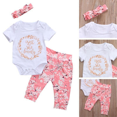 

Baby Girls Summer RomperPants Set Newborn Bodysuit Jumpsuit Clothes Outfits