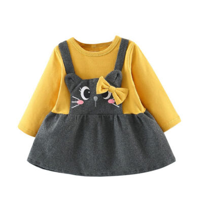 

Xmas Autumn Baby Girl Dress Cartoon Strap Fashion Kids Dress For Girls 0-24M Newborn Baby Girl Clothes Princess Dress