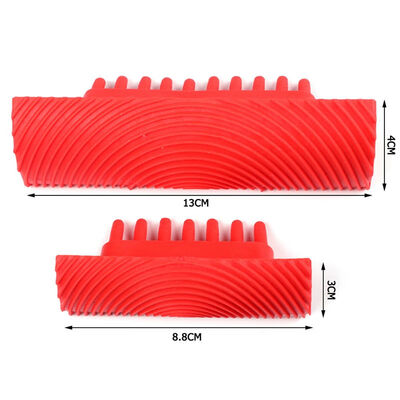

2pcs Red Wood Grain Pattern Rubber DIY Graining Painting Tool For Wall Decoration