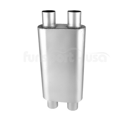 

Universal Performance Chambered Dual 25" In Dual 25" Out 23" Overall Muffler