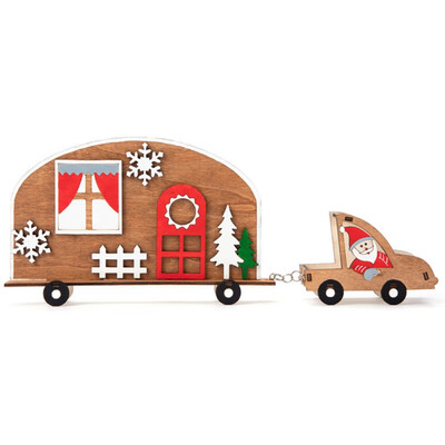 

DIY Wooden Pendants Christmas Ornaments Santa Claus Car Crafts Xmas Tree Decoration New Year Kids Gift Festive Party Supplies