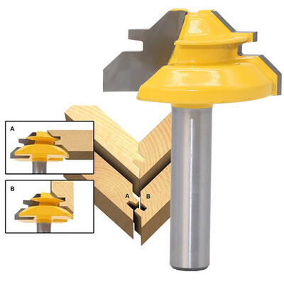 

Siaonvr 8mm 45 Degree Shank Lock Miter Router Bit Tungsten Woodworking Cutter Tool