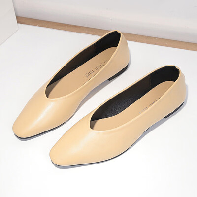 

Single-shoe children spring Korean version of the hundred-mouth late shoes flat-topped tip student granny shoes