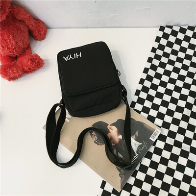 

Small bag canvas bag woman single shoulder oblique satchel college student chic Korean version of ancient writing girl ins departm