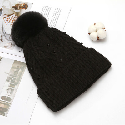 

Tailored Fashion Womens Winter Collar Plus Wild Thick knit Warm Hat