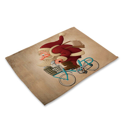 

Gobestart Bowl Fork Placemat Mat Decoration Home Party Christmas Dining Table
