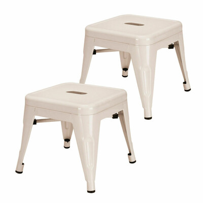 

Set of 2 Lightweight Tolix Kids Stool with Stackable Metal-Natural