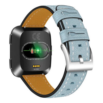 

Fitbit Versa Bands Leather Genuine Strap with Stainless Steel Buckle Strap